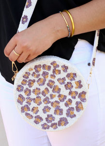Rosa Spotted Beaded Bag With Beaded Strap White