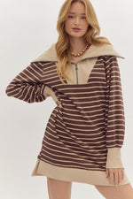 Brown Stripe Dress