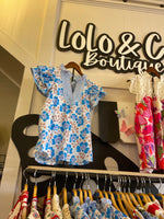 Blue/Brown Floral Top