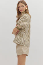 Olive Stripe Top