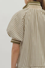 Olive Stripe Top