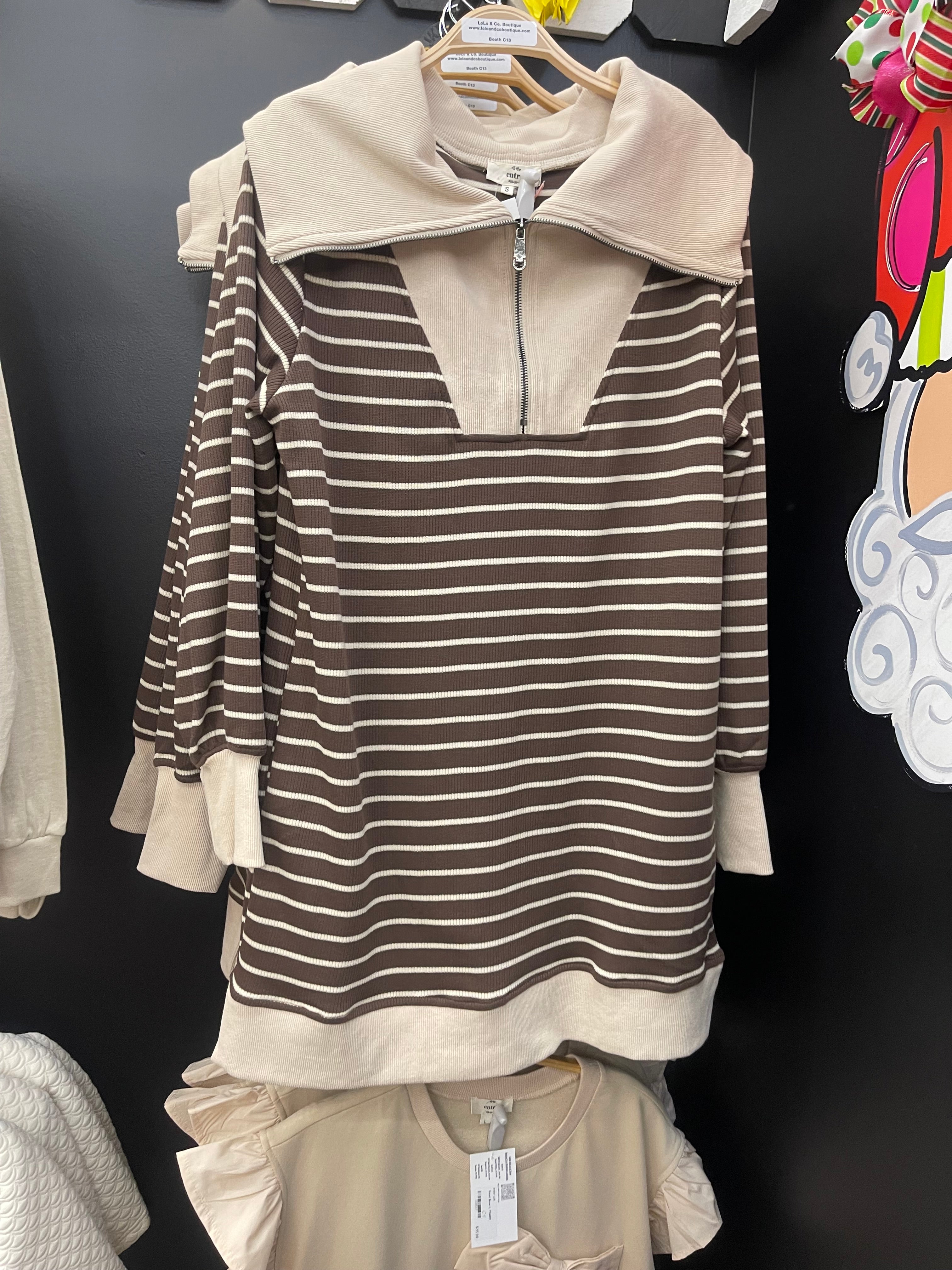 Brown Stripe Dress