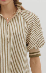 Olive Stripe Top