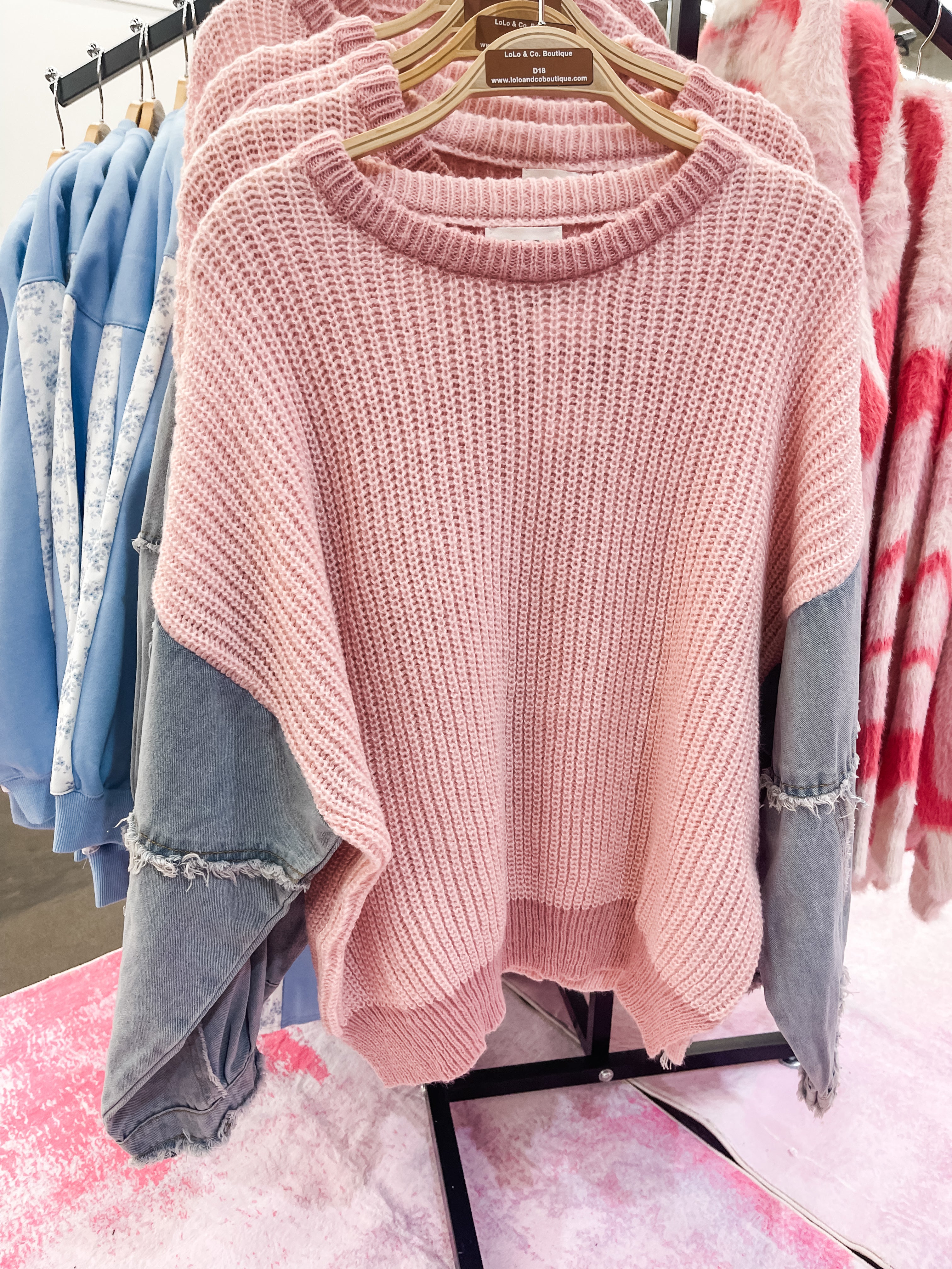 Blush Denim Sweater