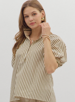 Olive Stripe Top