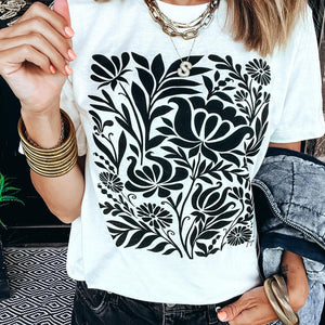 🖤🤍Black Bouquet Tee🤍🖤