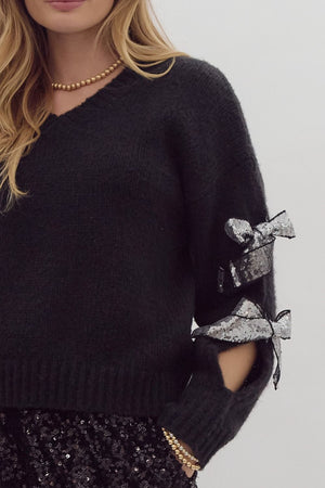 *BLACK* Sweater Bow